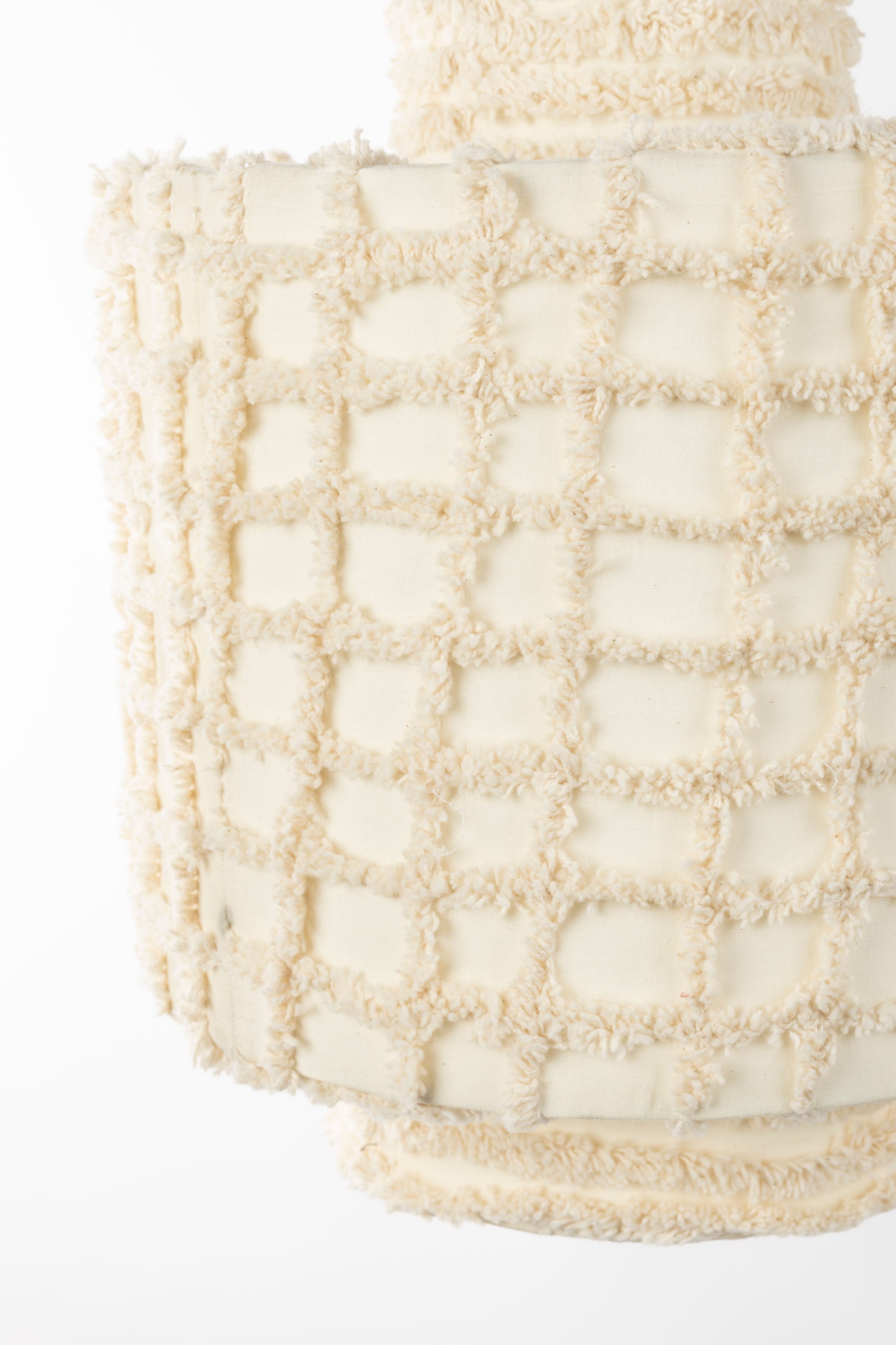 Arjun Beige Cotton Wide Pendant Lamp